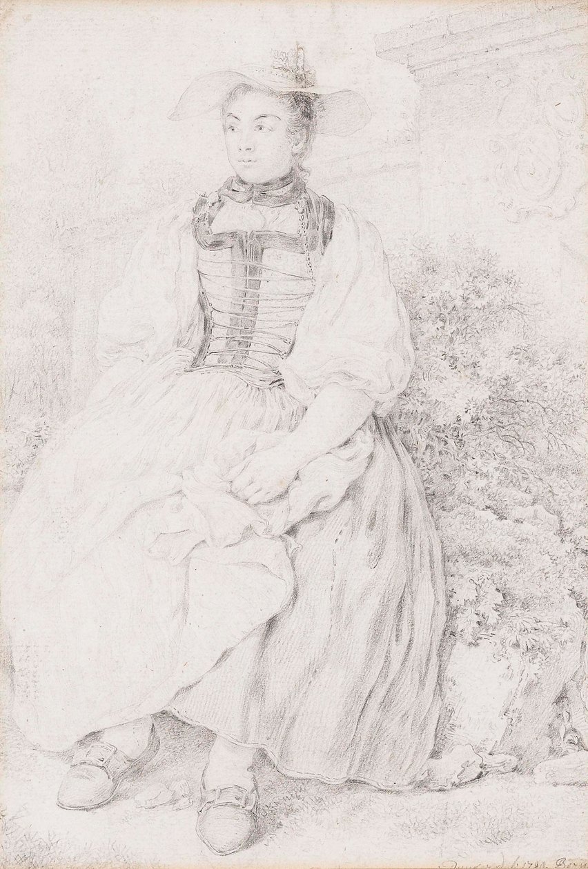 Traje tradicional bernés chica. de Balthasar Anton Dunker