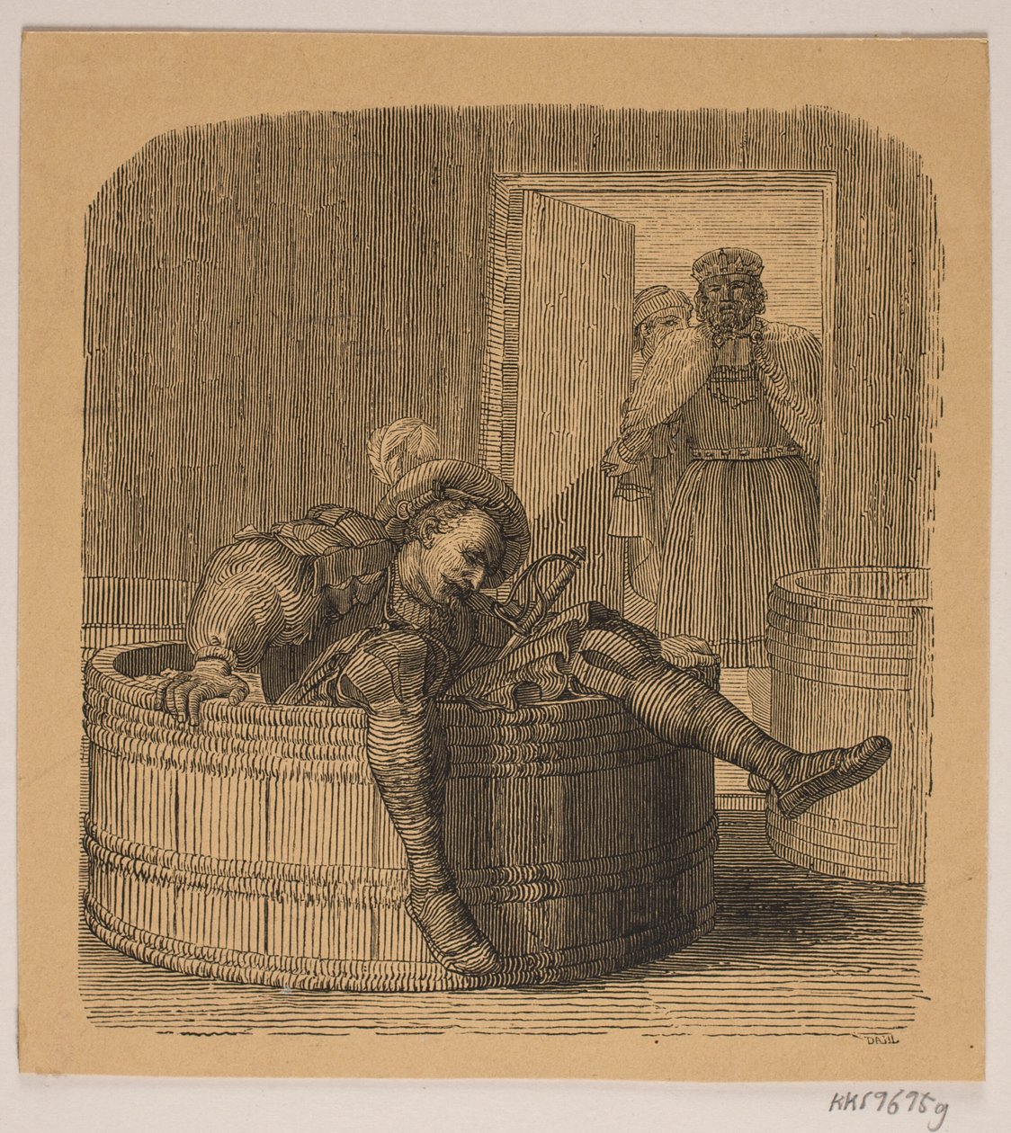 Un caballero en un barril de vino de Balzer Dahl