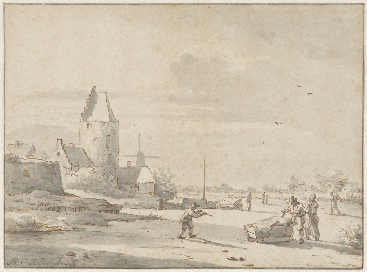 Paisaje de invierno de Barend Cornelis Koekkoek (attributed to)