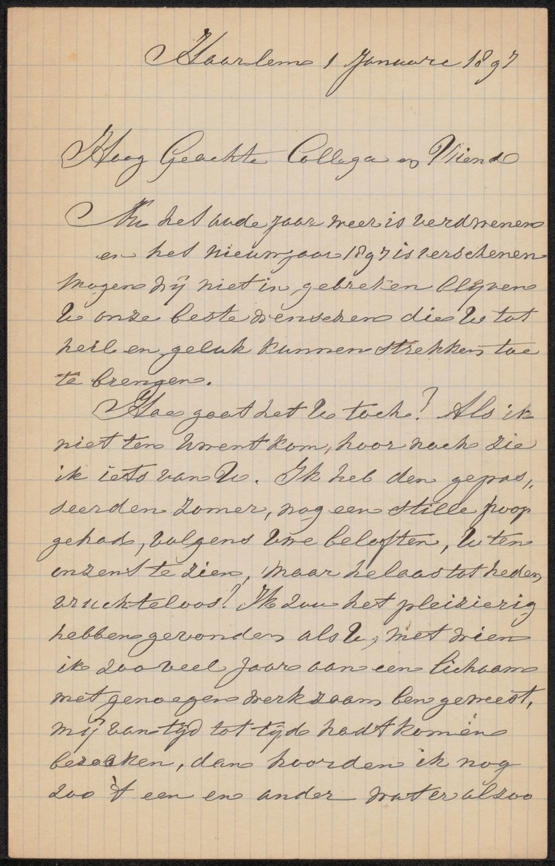 Carta a August Allebé de Barend Wijnveld