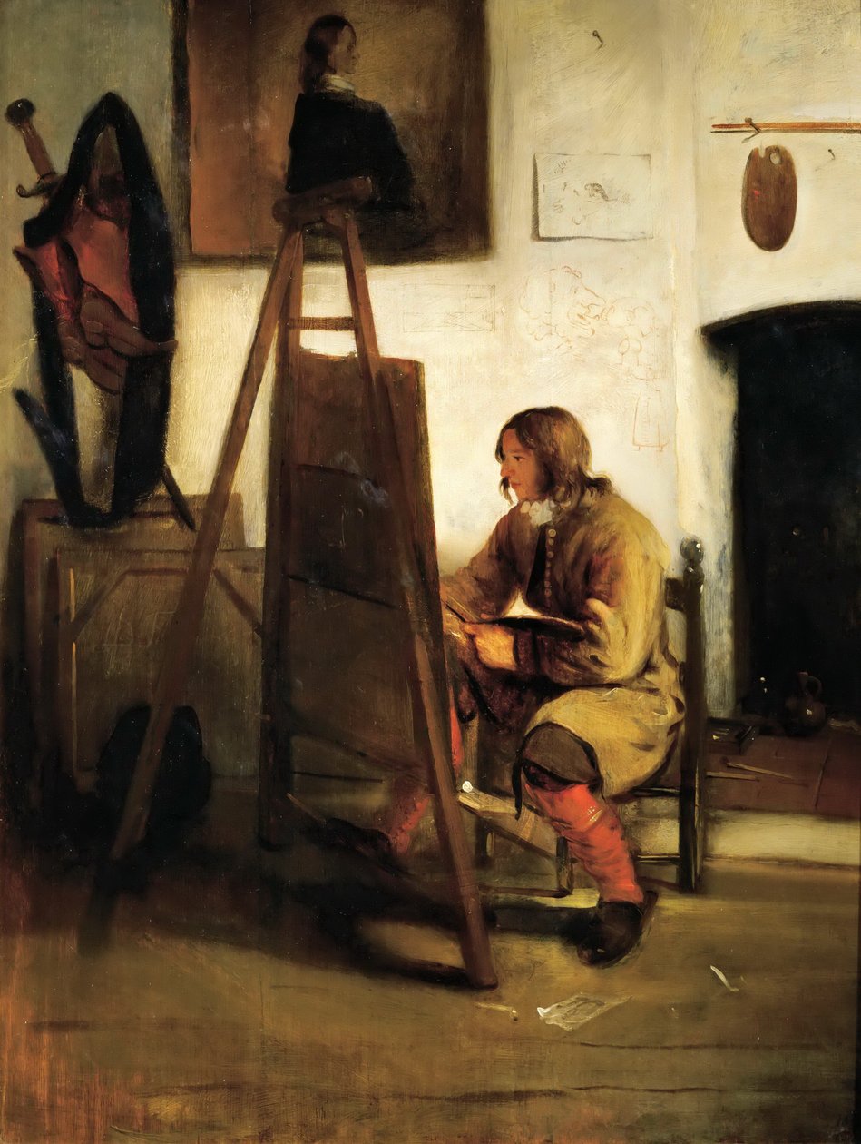 Joven pintor en un taller de Barent Fabritius