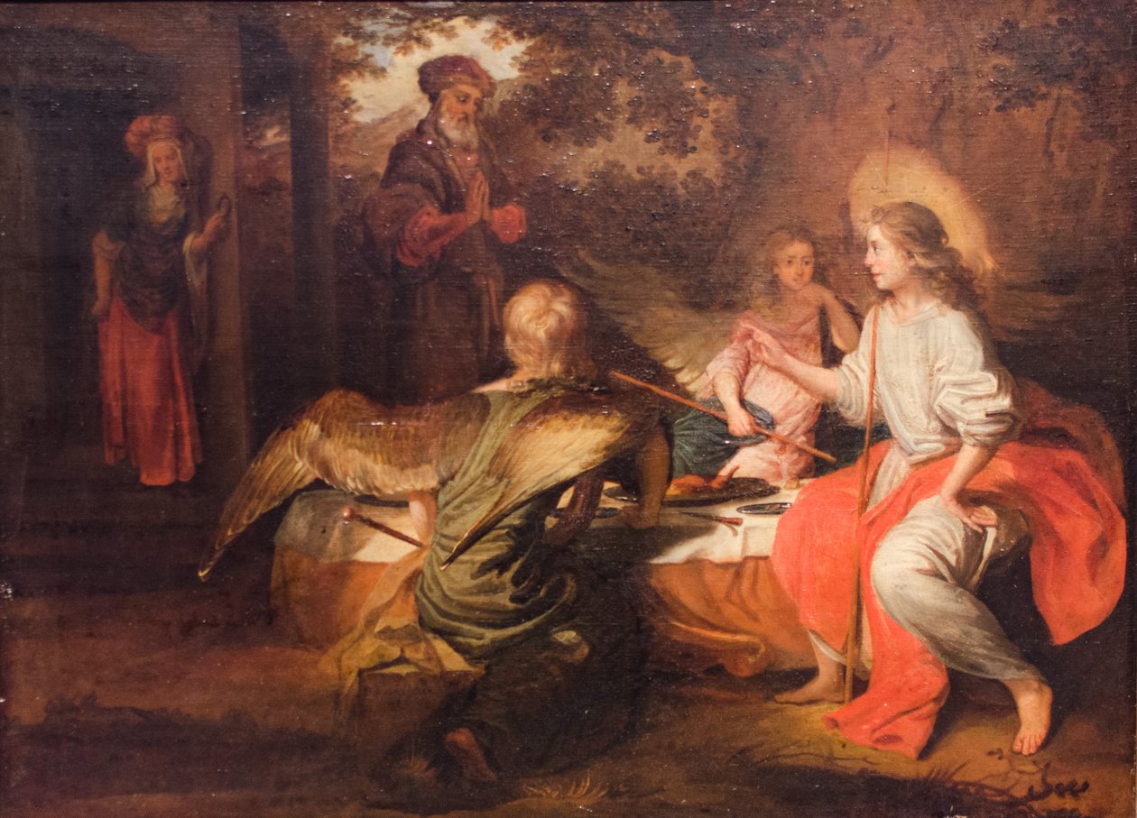 Los tres ángeles en la casa de Abraham. de Barent Fabritius