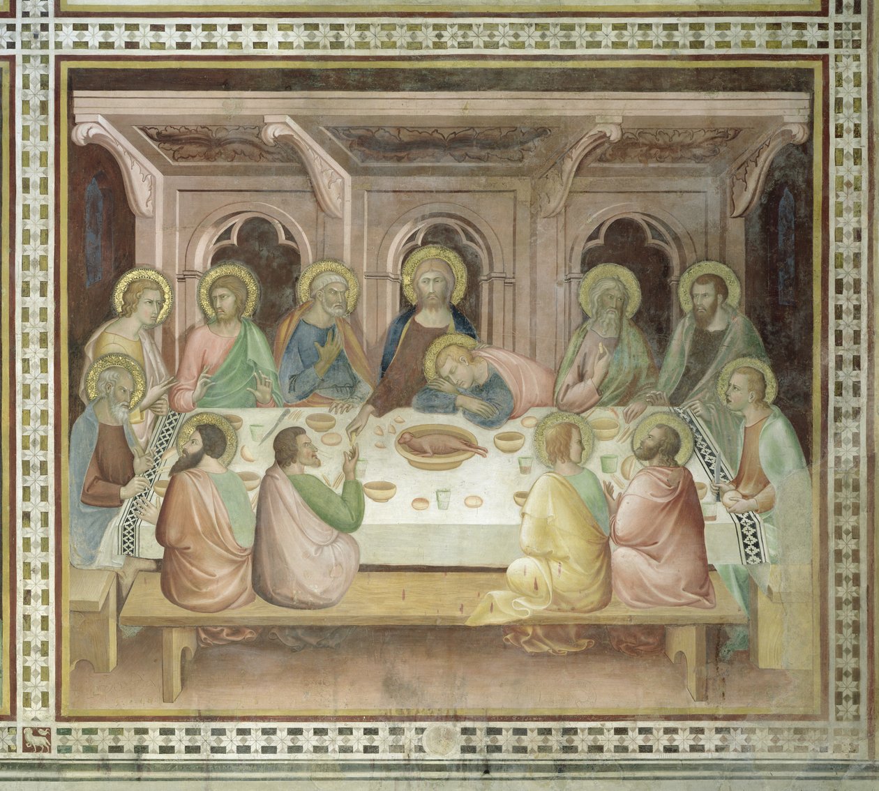 La Última Cena, de una serie de Escenas del Nuevo Testamento de Barna da Siena