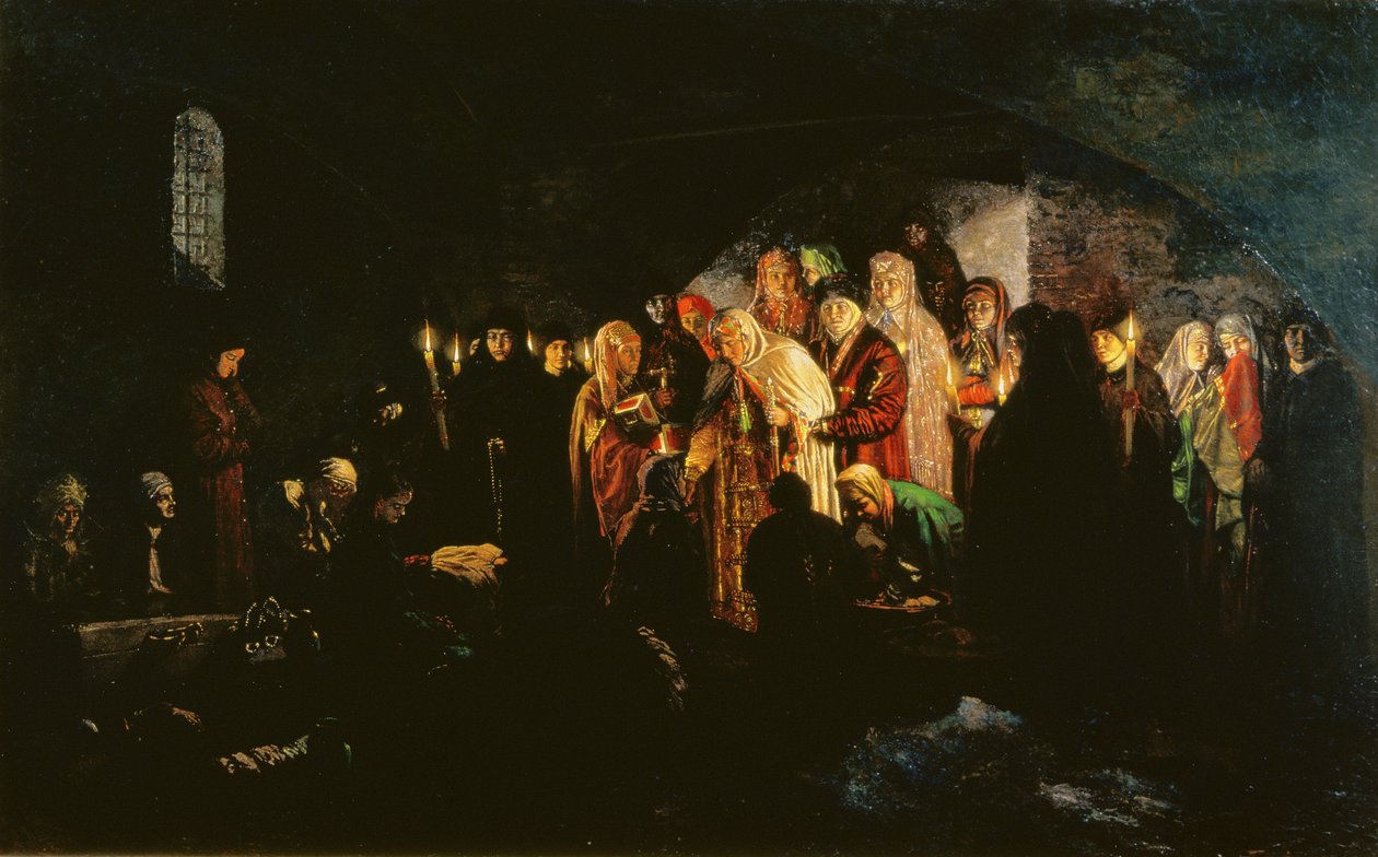Emperatriz dando limosnas, 1880 de Mikhail Konstantinovich Klodt