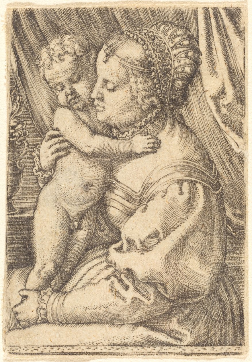 Madonna con jarrón de flores de Barthel Beham