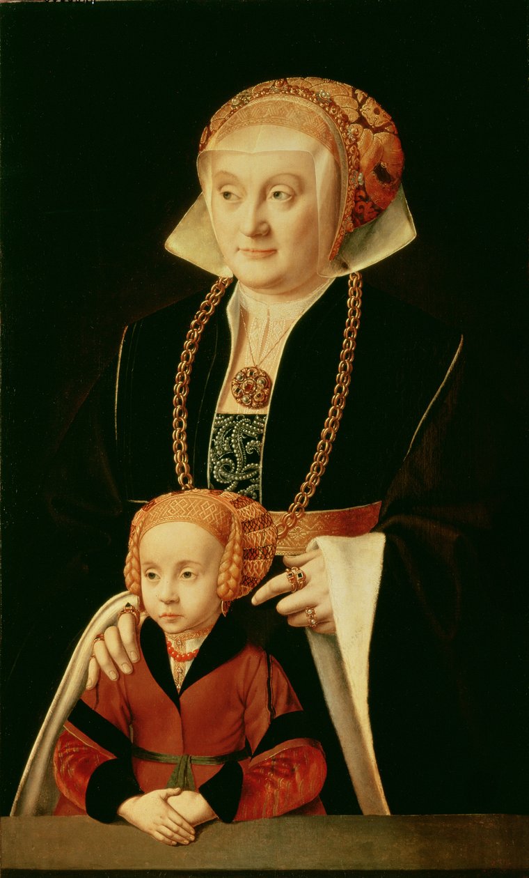 Retrato de una mujer con su hija de Bartholomaeus Bruyn