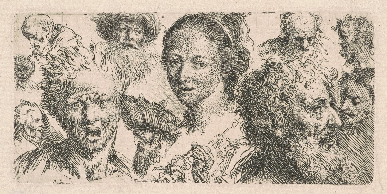 Estudios de once cabezas de Bartholomäus Ignaz Weiss