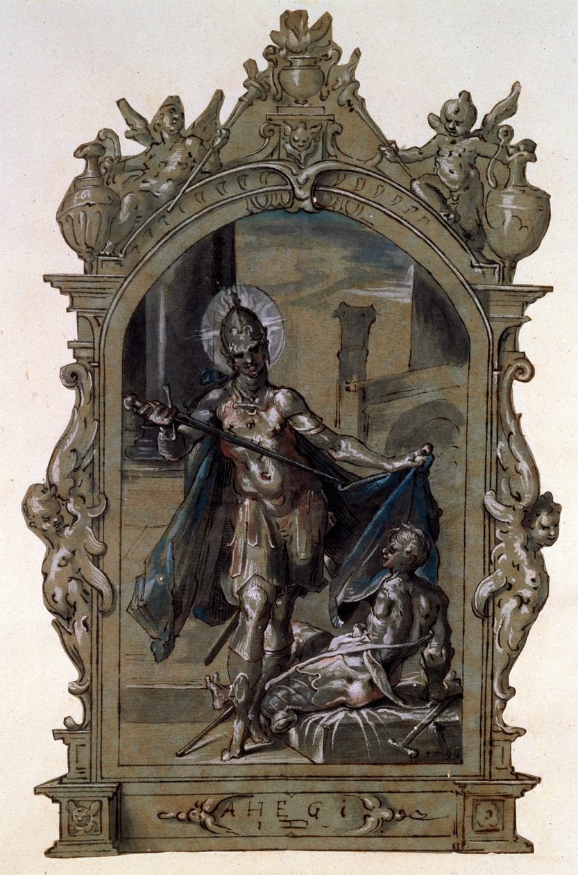 San Martín y un Mendigo de Bartholomaeus Spranger