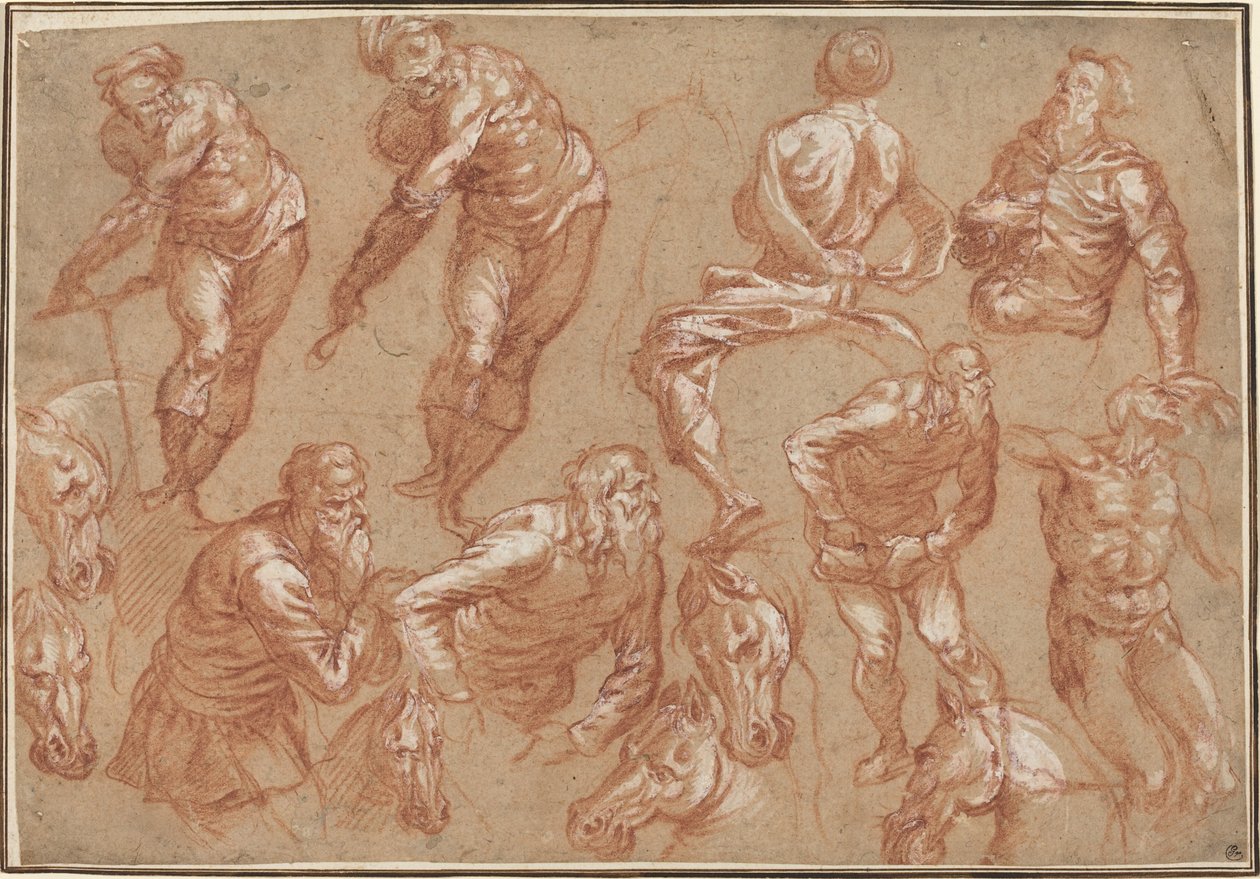 Estudios de figuras de Bartholomaeus Spranger after Jacopo Tintoretto