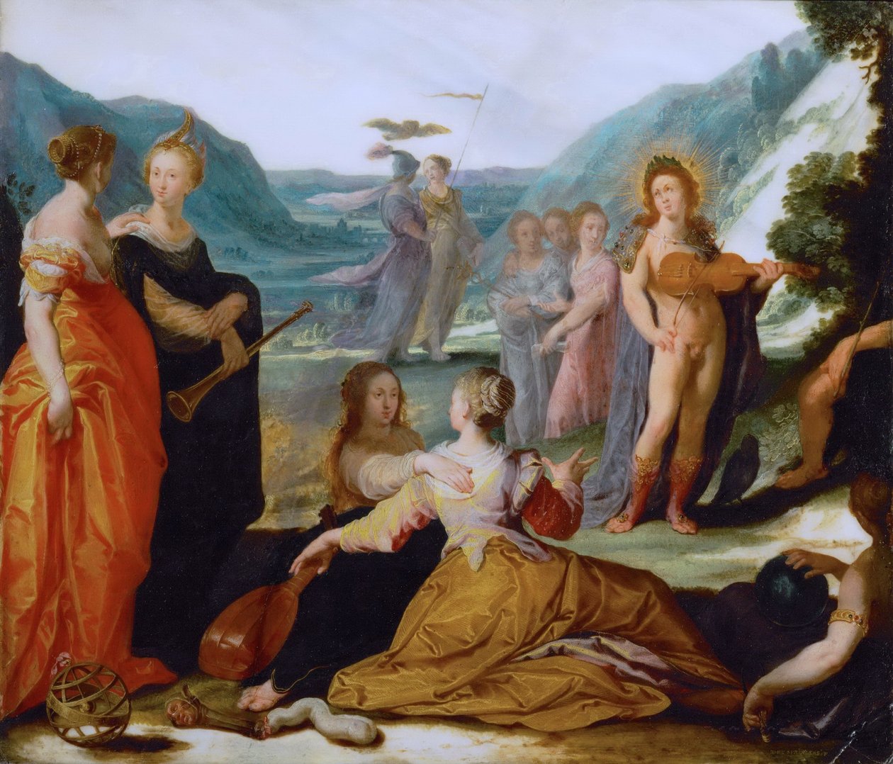 Apolo y las musas de Bartholomeus Spranger