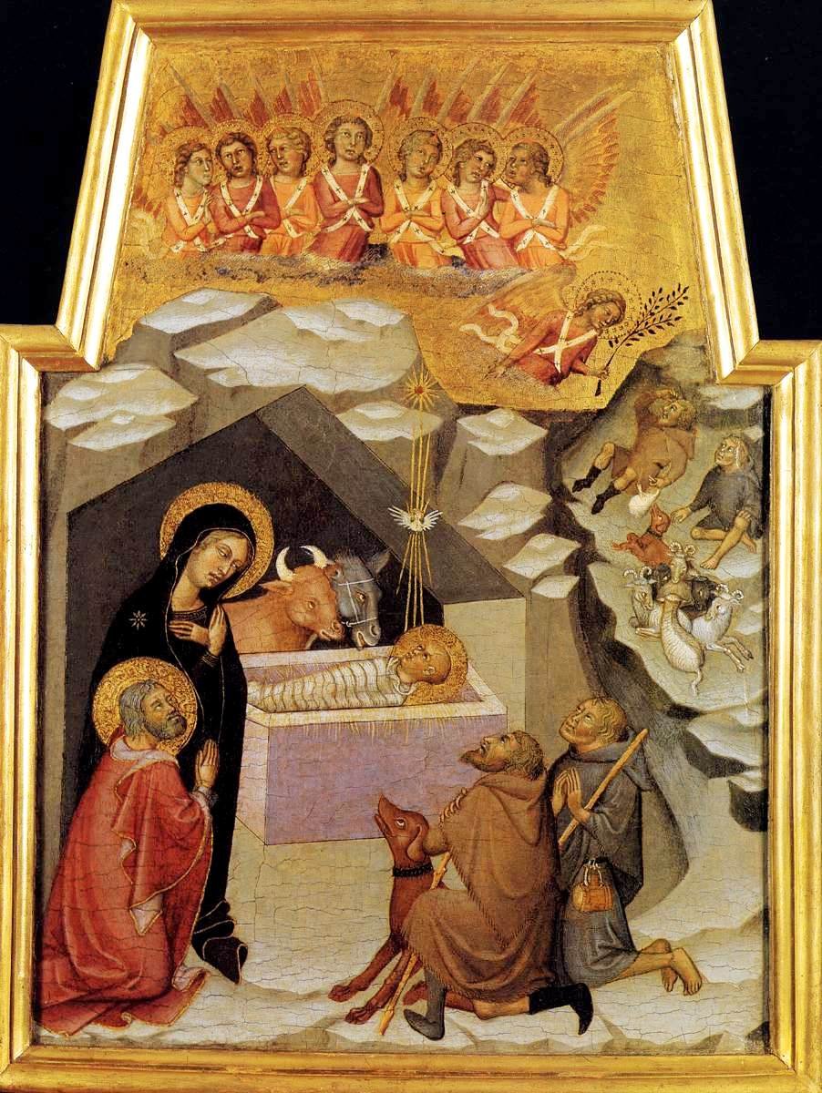 Natividad y adoración de los pastores de also Manfredi de Battilori Bartolo di Fredi