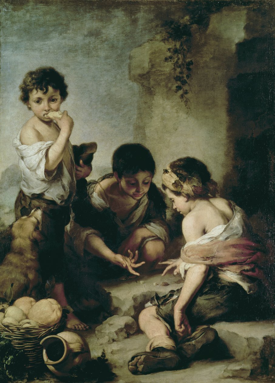 Niños jugando a los dados, c.1670-75 de Bartolomé Esteban Murillo