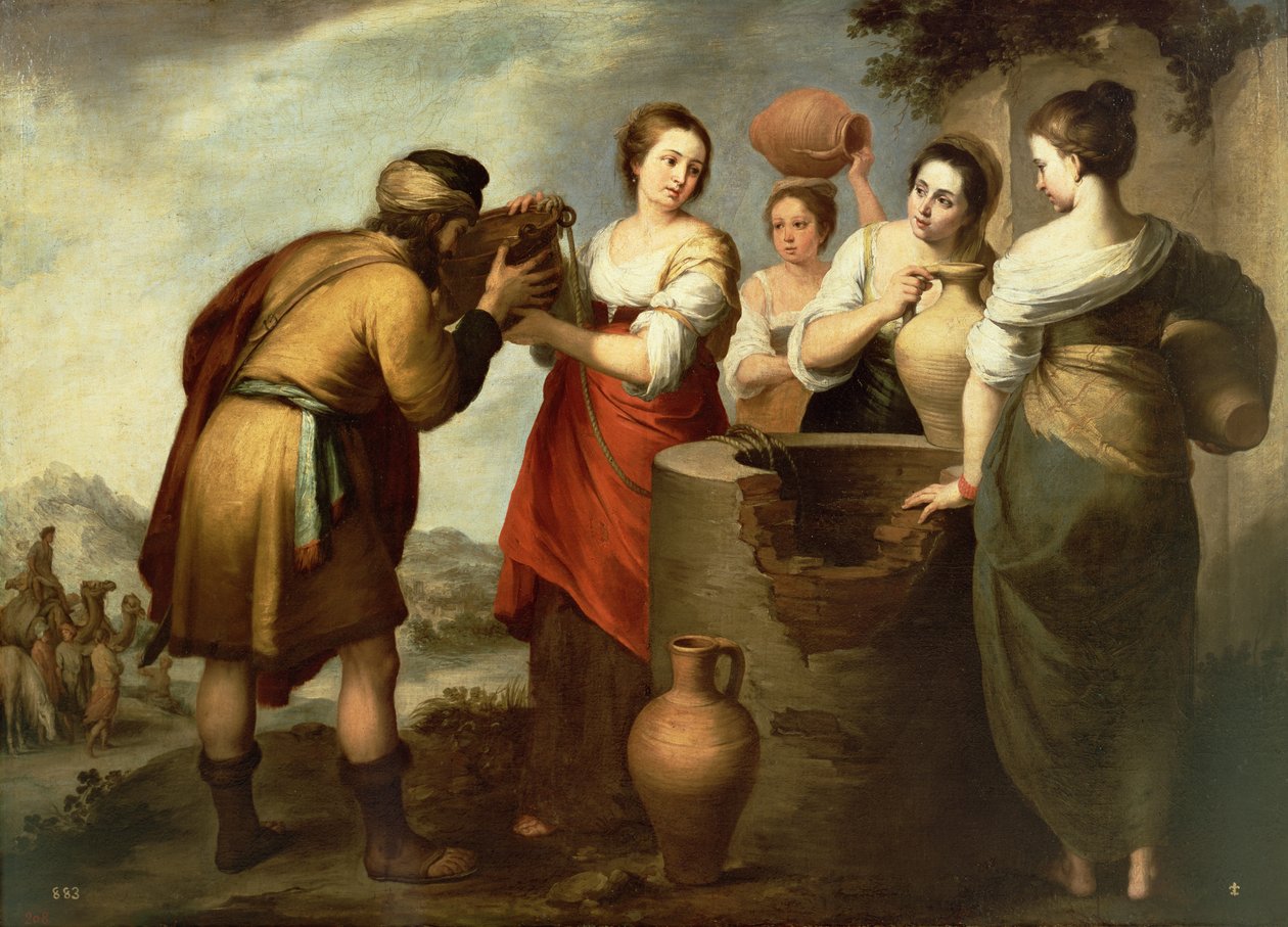Rebeca y Eliezer en el pozo, c.1665 de Bartolomé Esteban Murillo