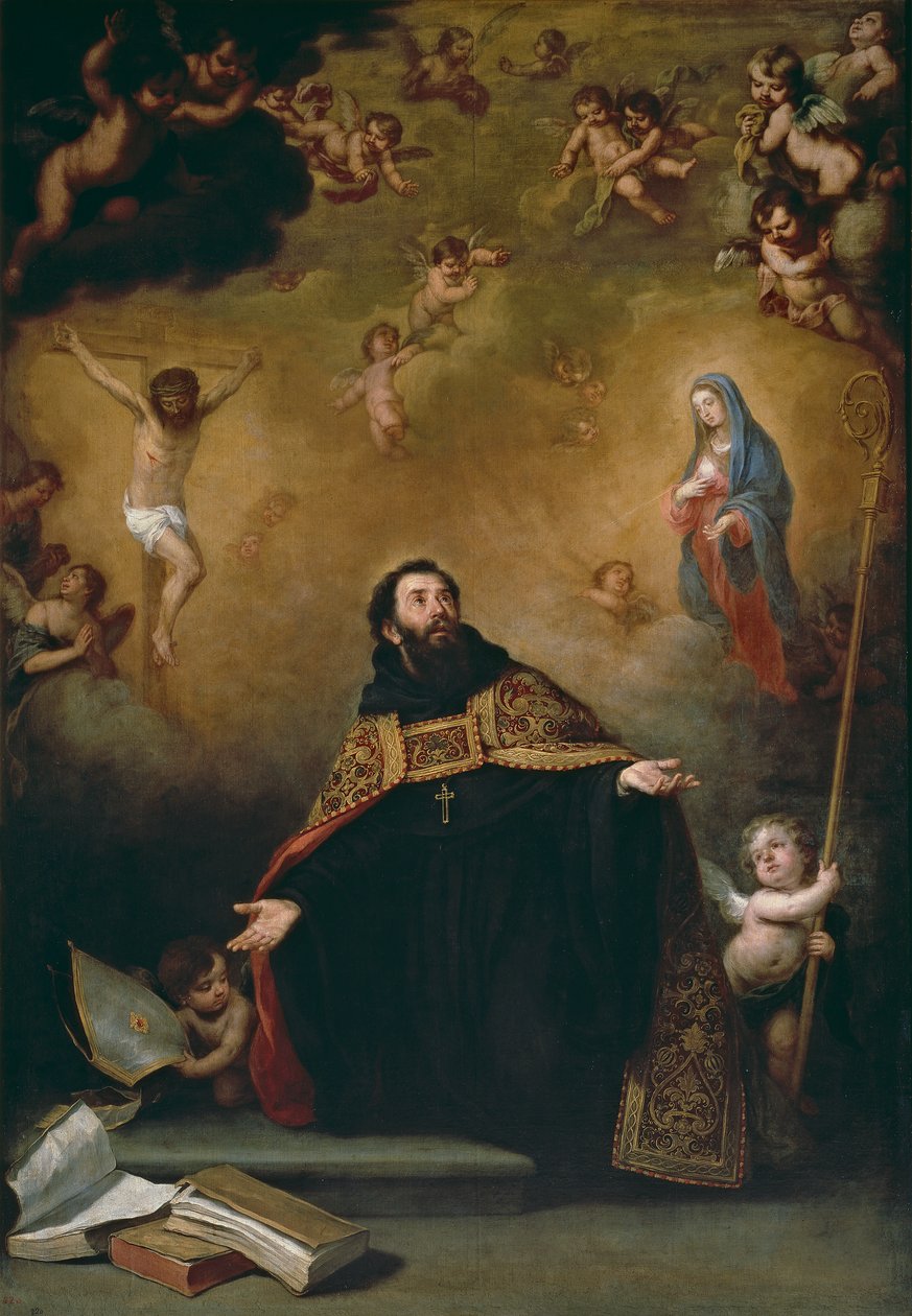 San Agustín entre Cristo y la Virgen de Bartolomé Esteban Murillo