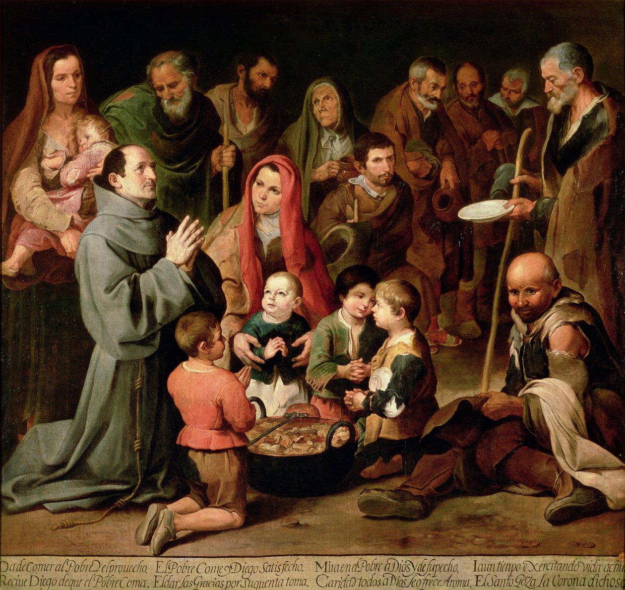 San Diego de Alcalá dando comida a los pobres, 1645-46 de Bartolomé Esteban Murillo