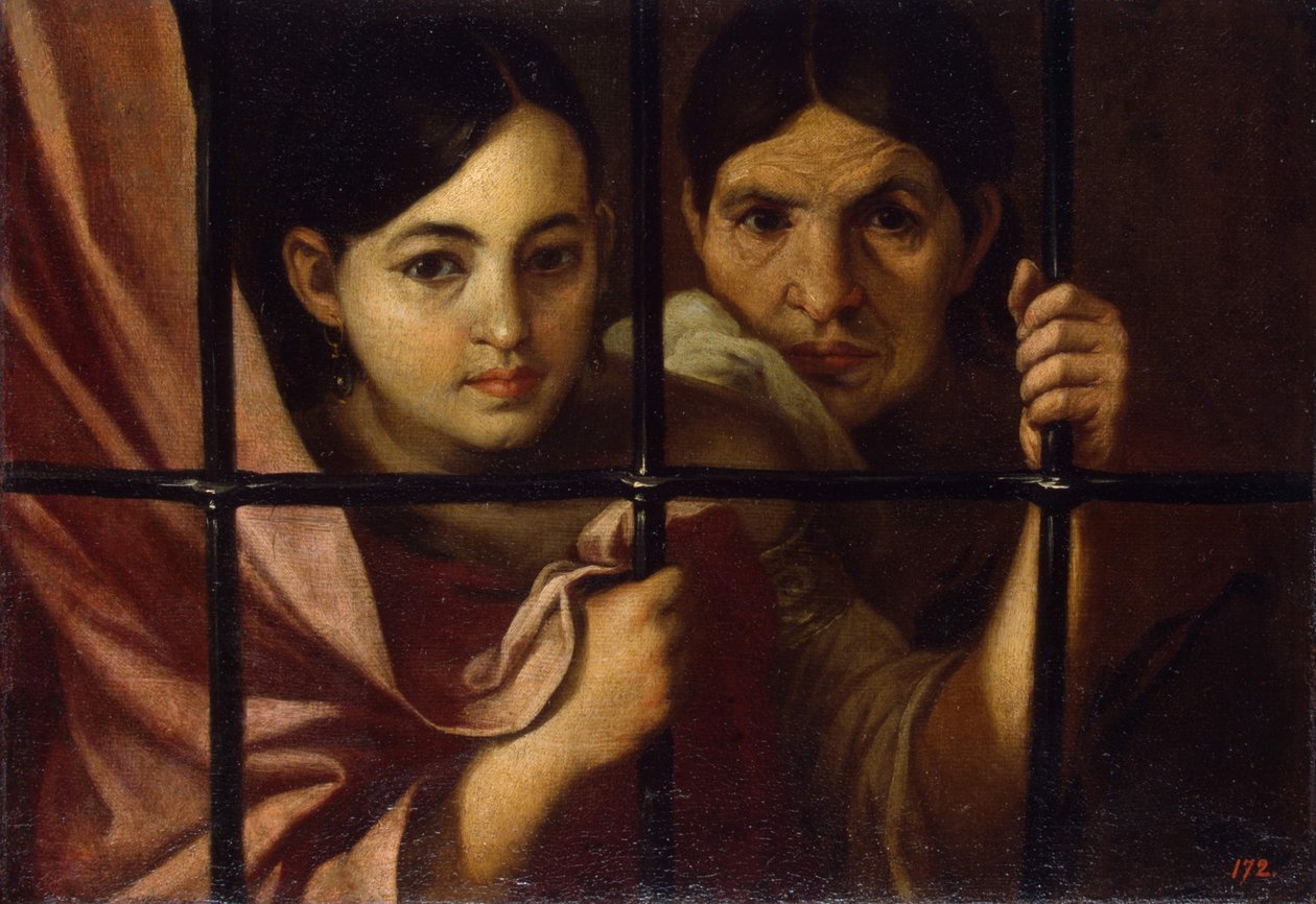 Dos mujeres detrás de una reja, 1645 de Bartolomé Esteban Murillo