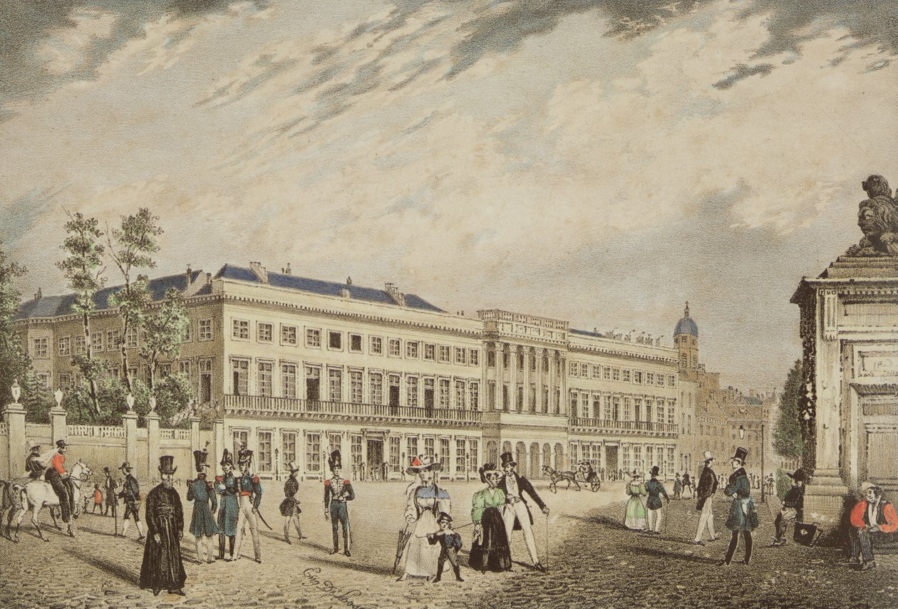 Vista del Palacio Real, Bruselas, c.1830 de Basile de Loose