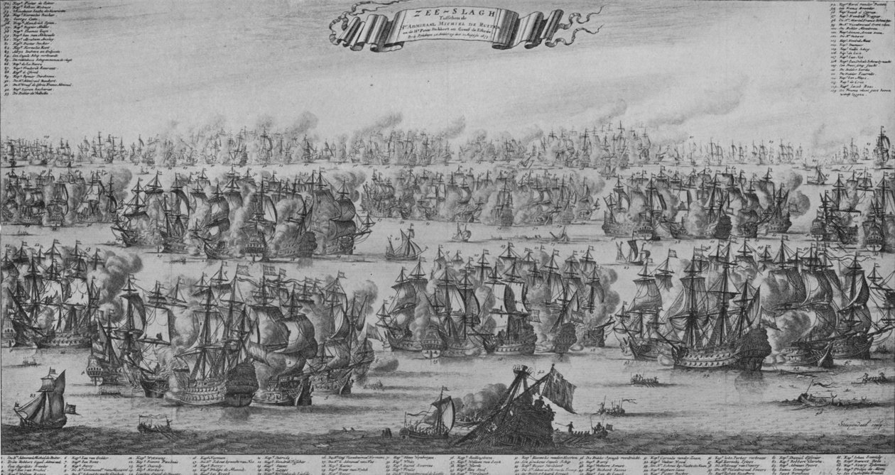 La Batalla de Texel, c. 1700 de Bastiaen Stopendael