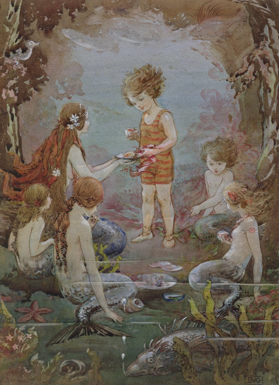 Sirenas (acuarela) de Beatrice Goldsmith