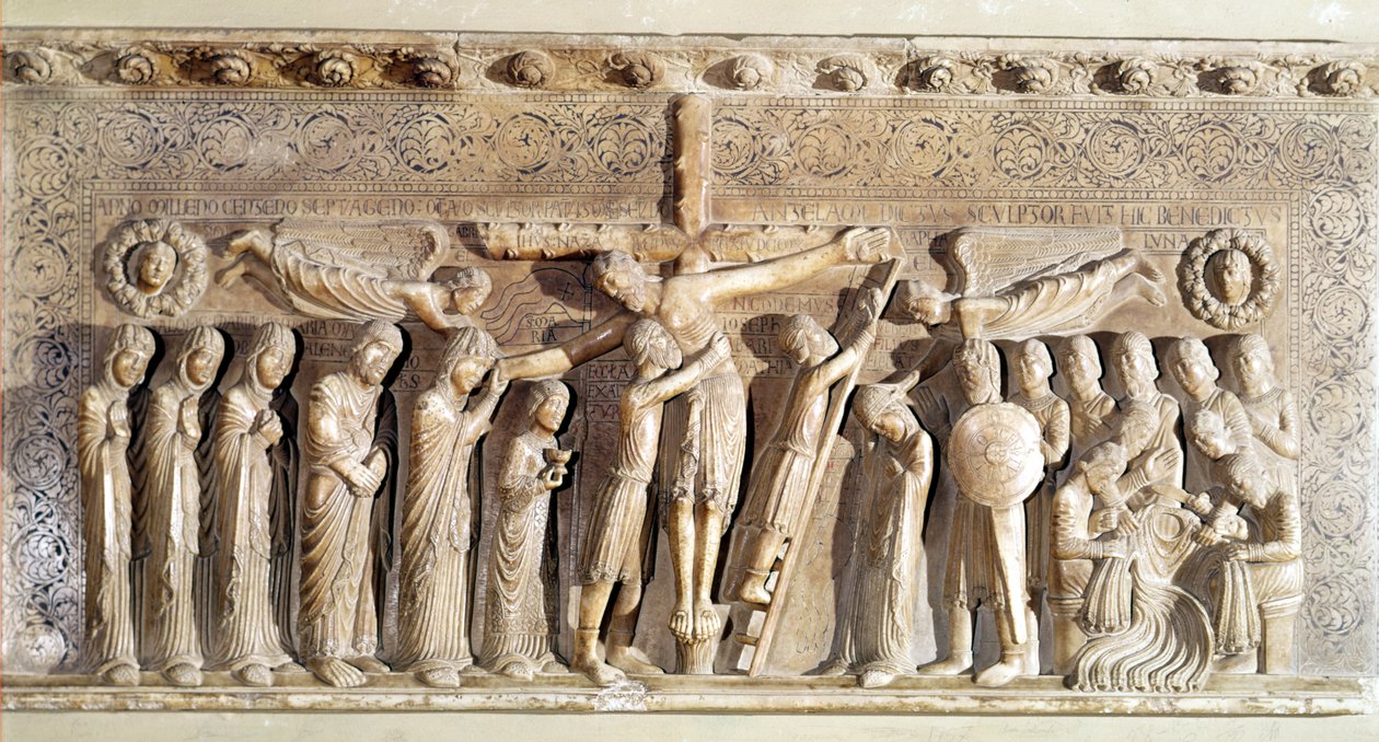 Panel de relieve que representa la Deposición, 1178 de Benedetto Antelami