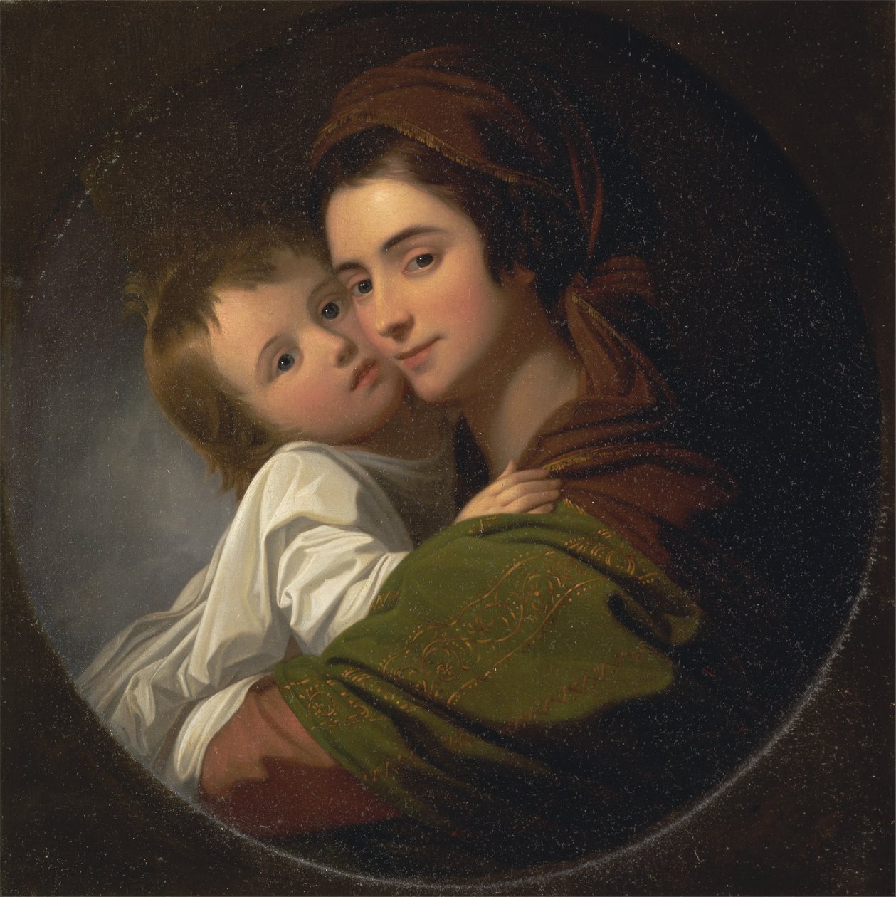 La esposa del artista Elizabeth y su hijo Raphael de Benjamin West