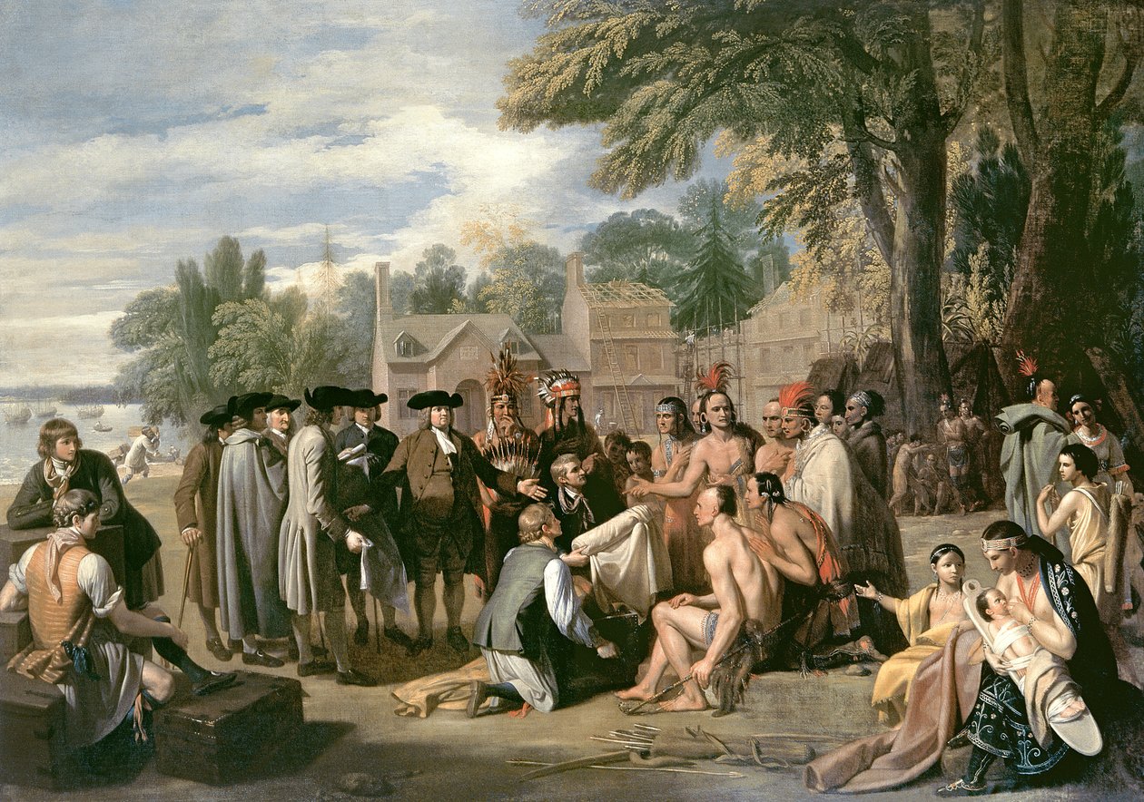 El tratado de William Penn con los indios en noviembre de 1683, 1771-72 de Benjamin West