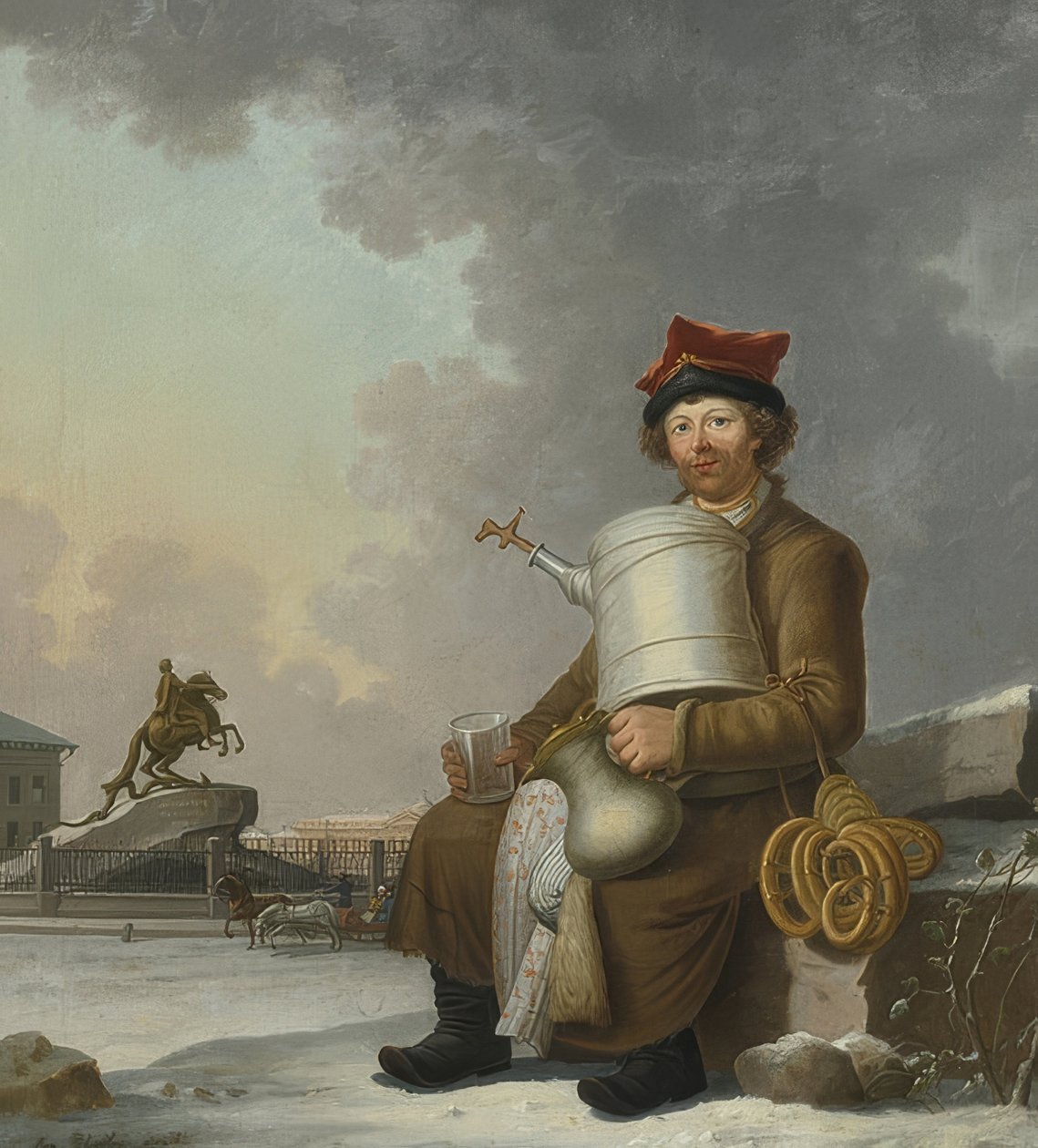 Vendedor de Sbiten en San Petersburgo. 1800 de Benjamin Paterssen