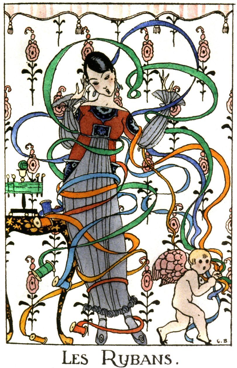 Los lazos, vestido de estilo flapper, c.1919 de Benjamin Rabier