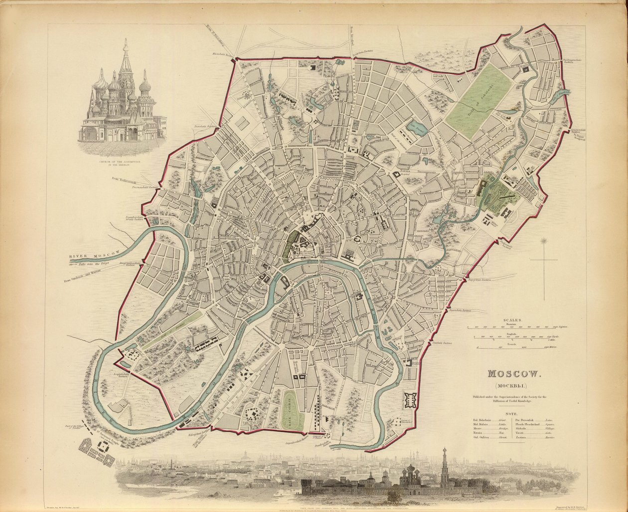 Plano de Moscú, 1836 de Benjamin Rees Davies