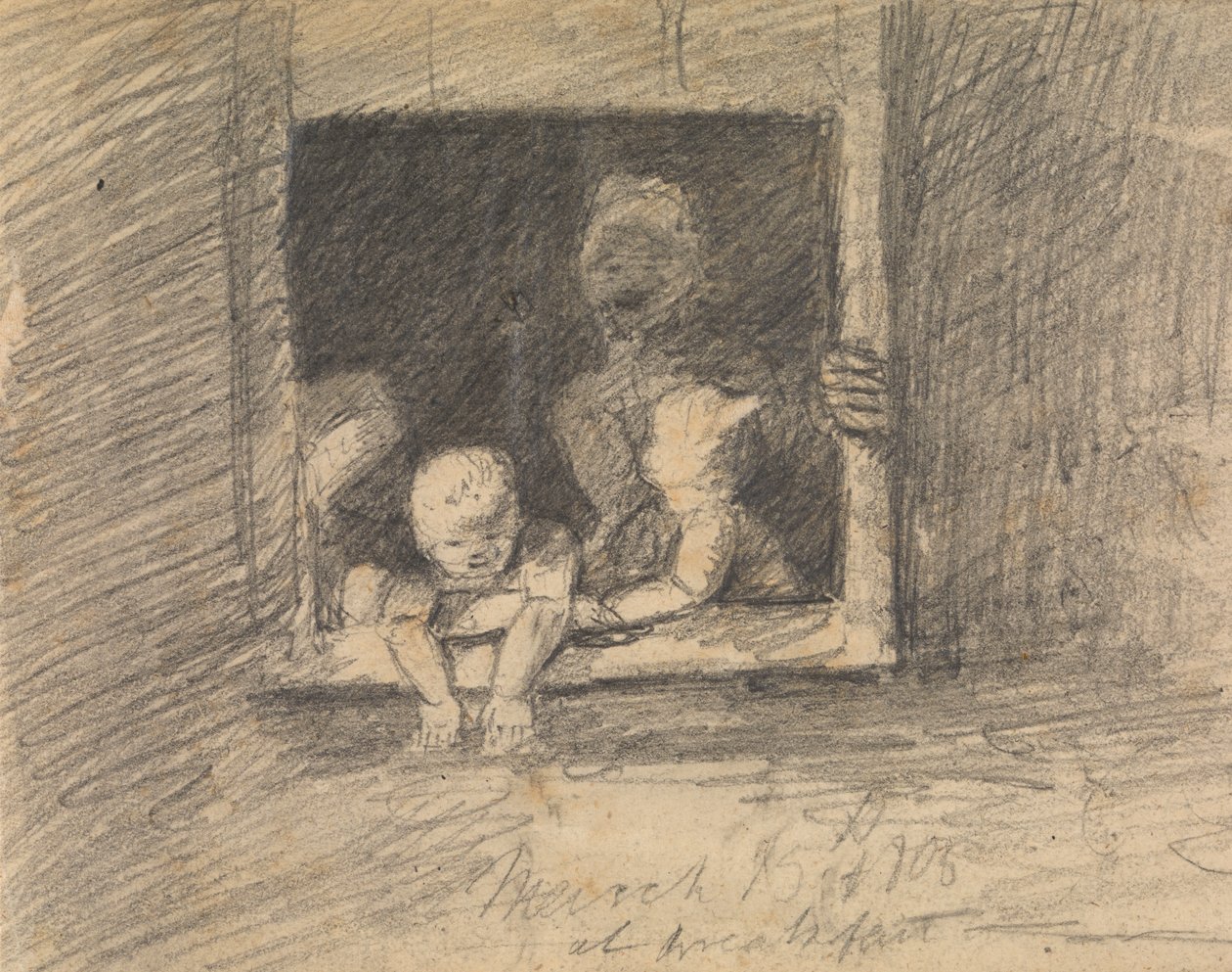 Niños asomados a una ventana de Benjamin Robert Haydon