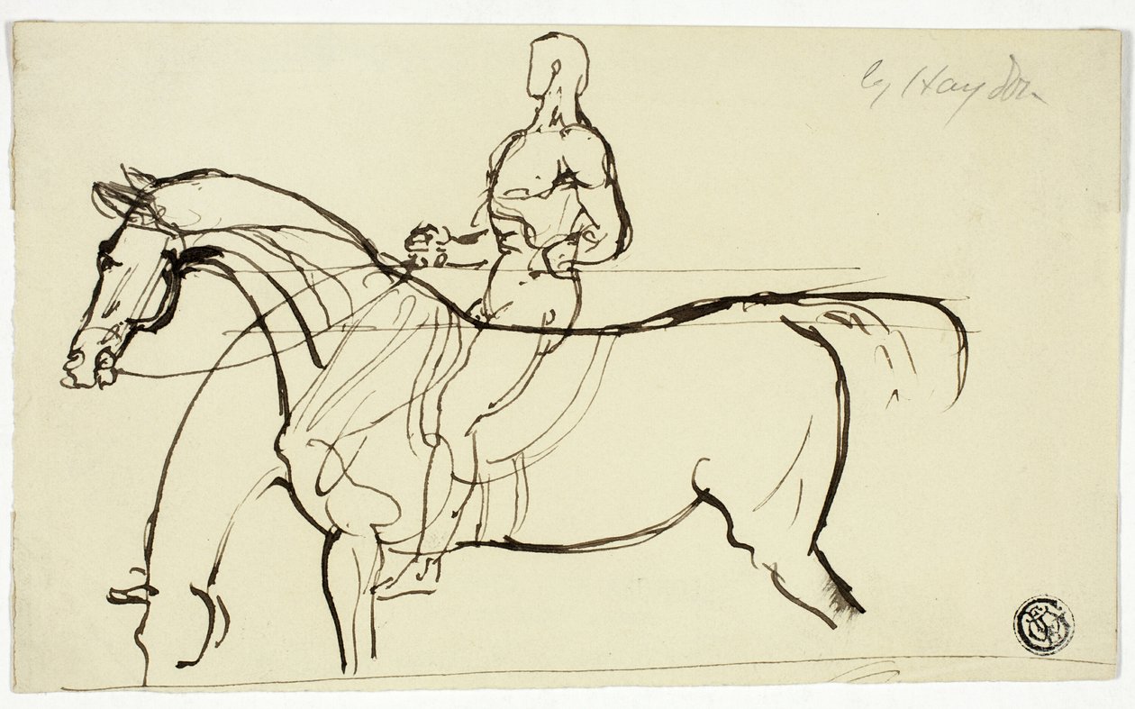 Boceto de caballo y jinete de Benjamin Robert Haydon