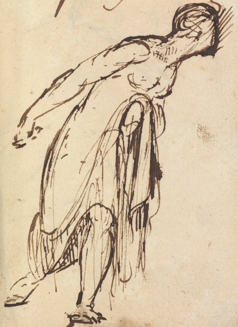Estudio de una figura inclinada de Benjamin Robert Haydon