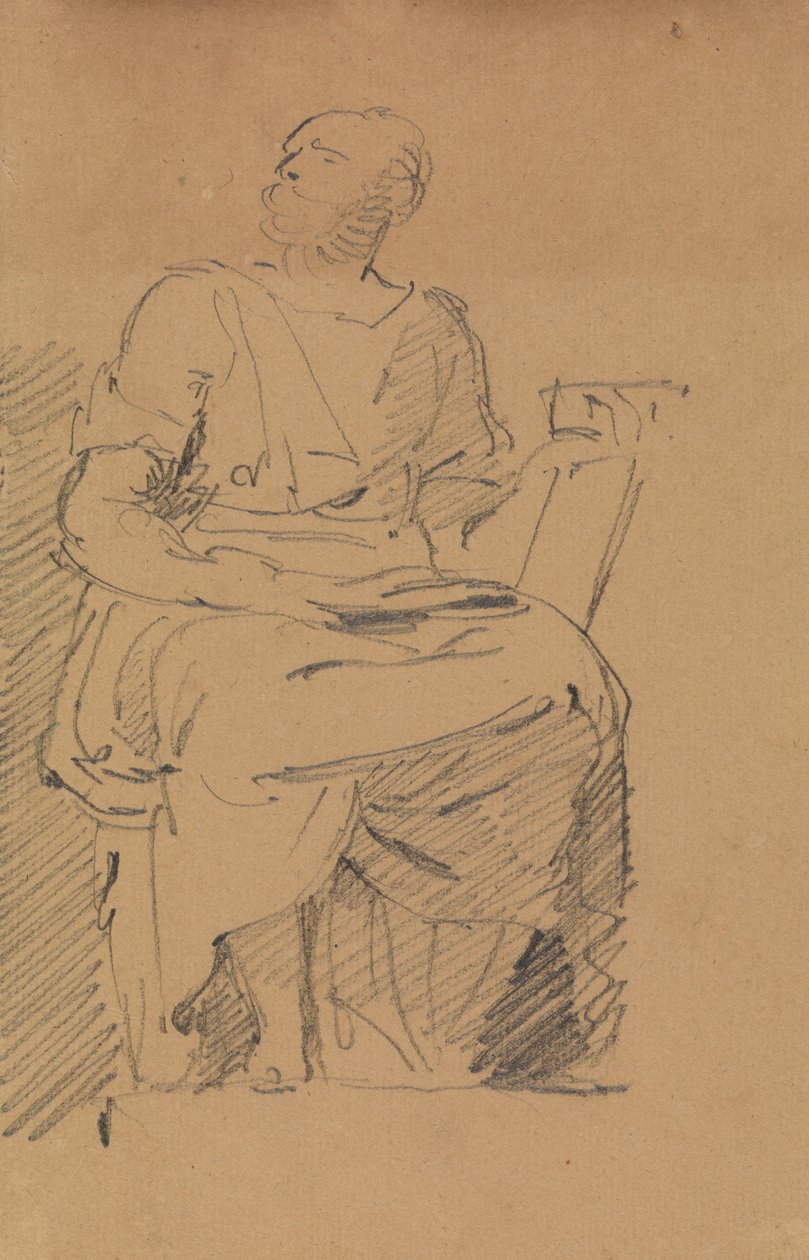 Estudio de una figura sentada de Benjamin Robert Haydon