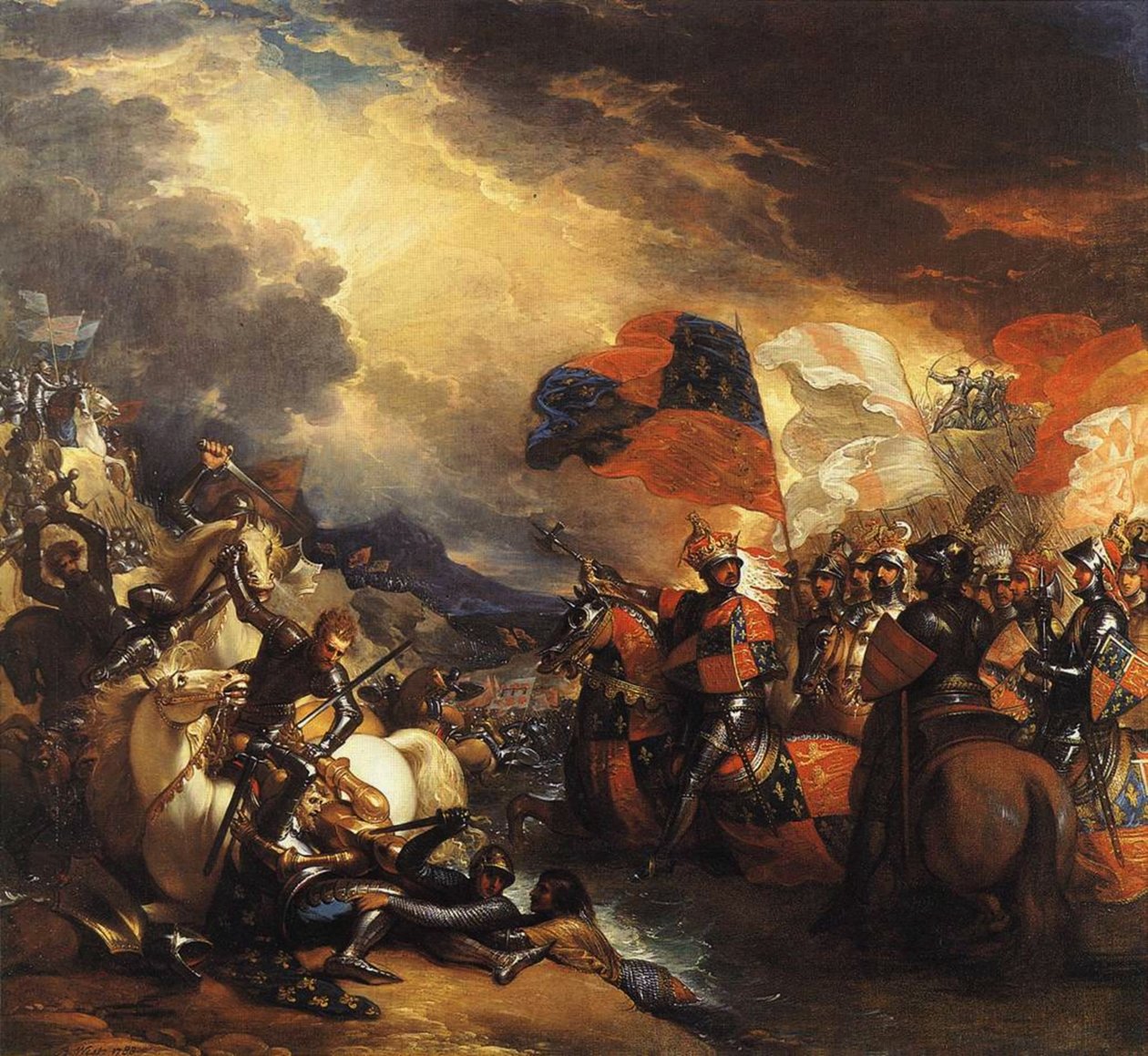 Eduardo III cruza el Somme de Benjamin West