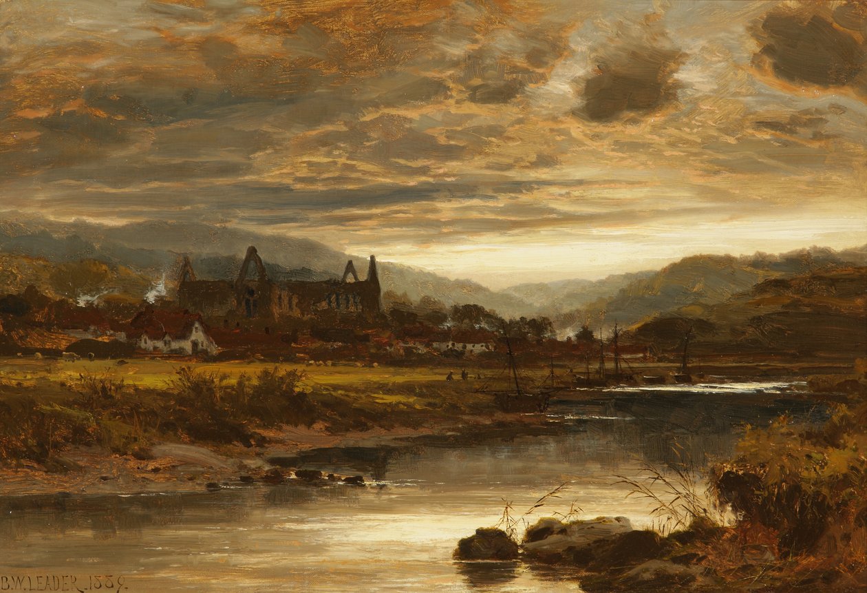 Abadía de Tintern, Gales, 1889 de Benjamin Williams Leader