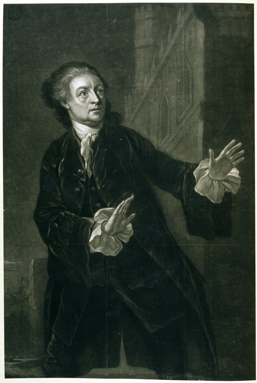 David Garrick (1717-79) como Hamlet de Benjamin Wilson