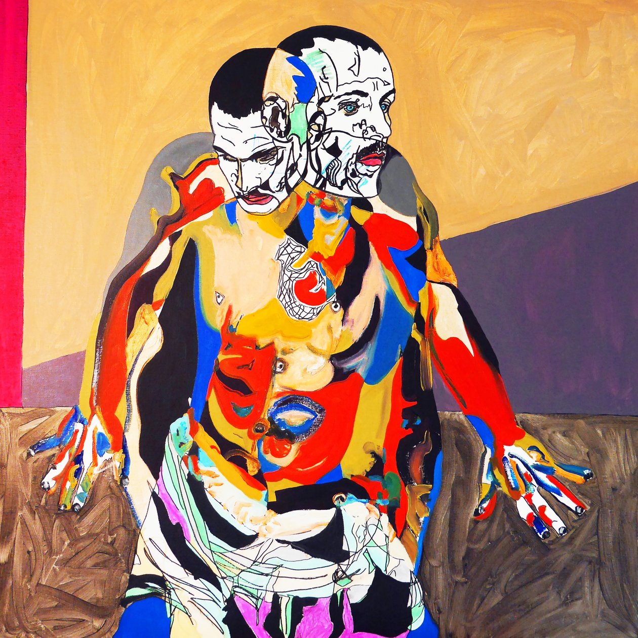 Hombre de pie, 2016 (óleo sobre lienzo) de Benoit Erwann Boucherot