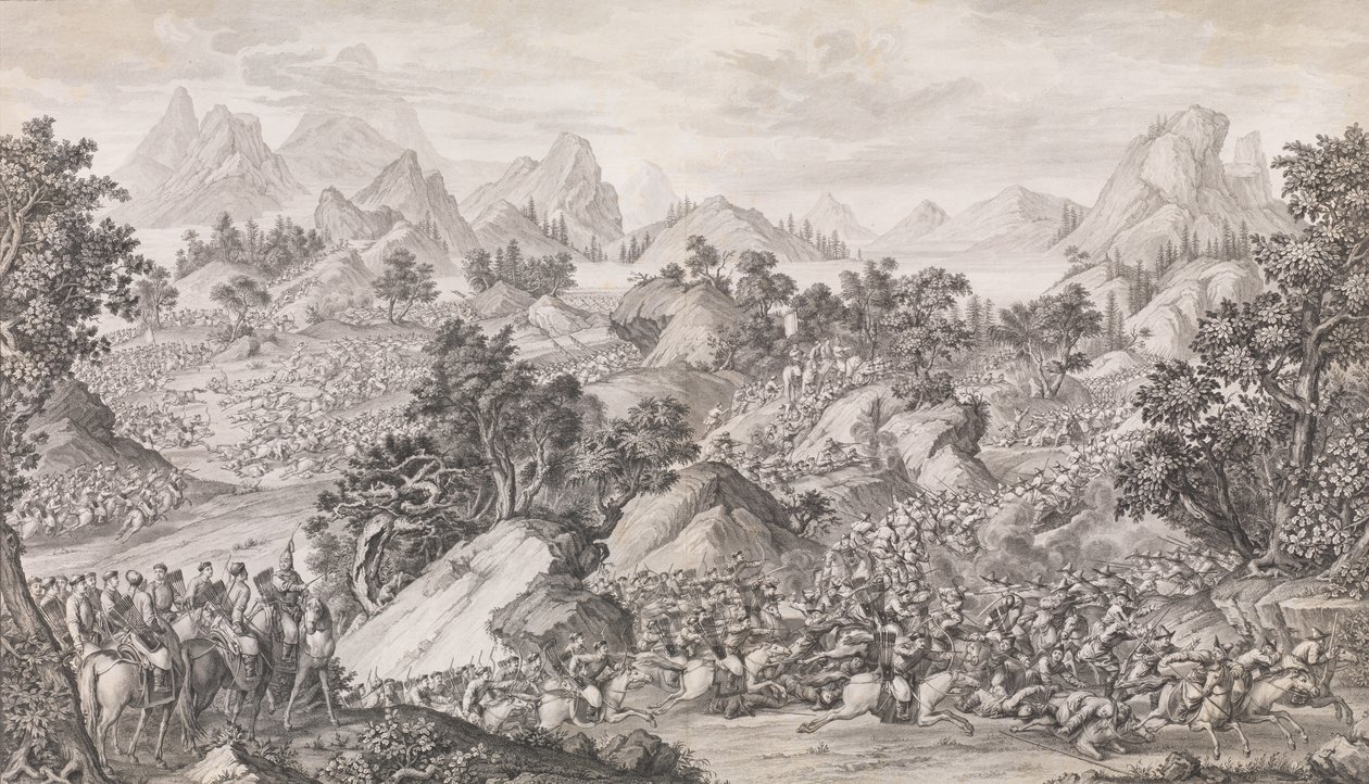 La batalla de Qos-qulaq, 1774 de Benoit Louis Prevost