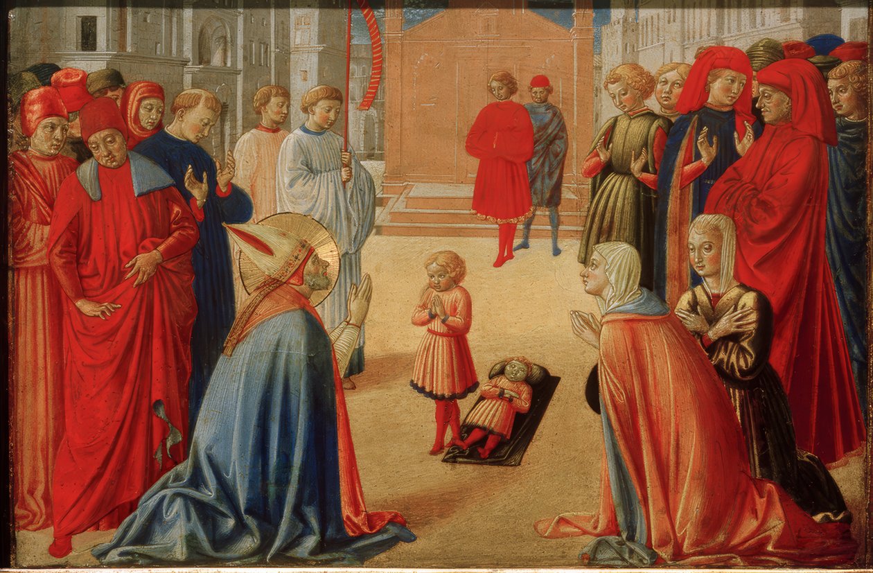 San Zenobio resucita a un niño muerto de Benozzo Gozzoli
