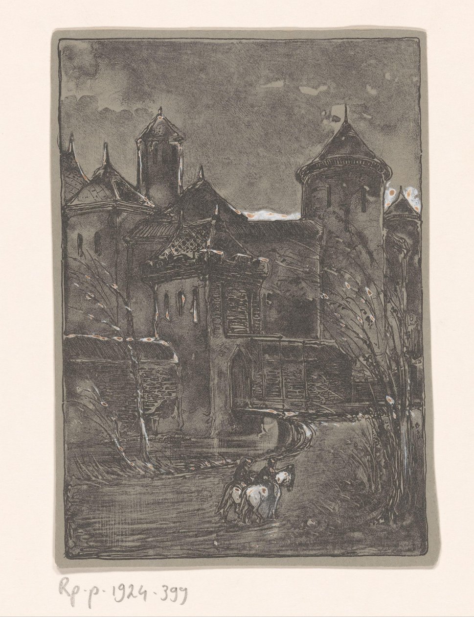 Castillo con dos jinetes de Bernard Willem Wierink