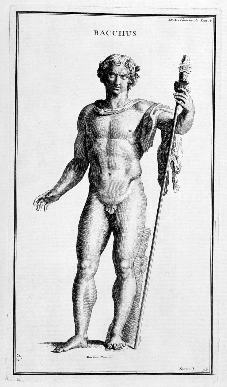 Baco, después de una estatua romana de Bernard de Montfaucon