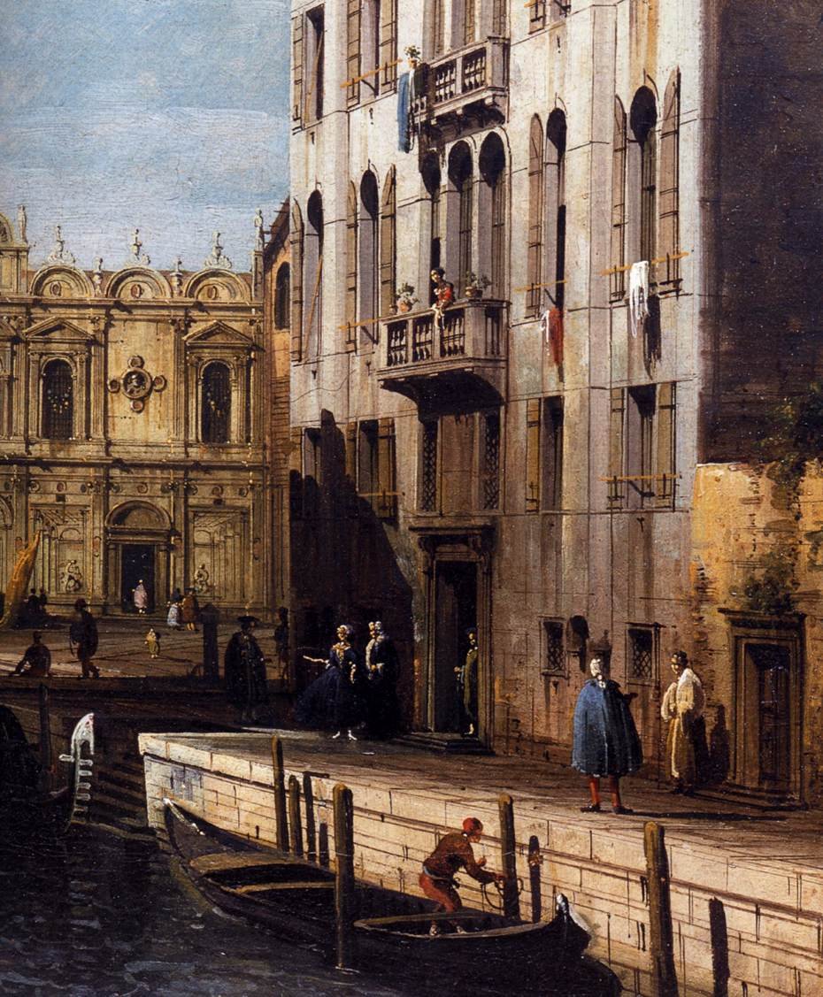 Rio dei Mendicanti con la Scuola di San Marco (detalle) de Bernardo Bellotto