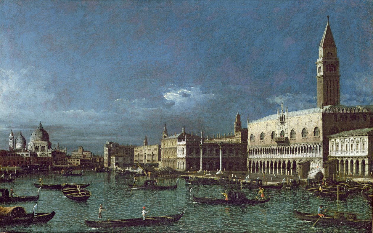 El Gran Canal con la Iglesia de Santa Maria della Salute, siglo XVIII de Bernardo Bellotto
