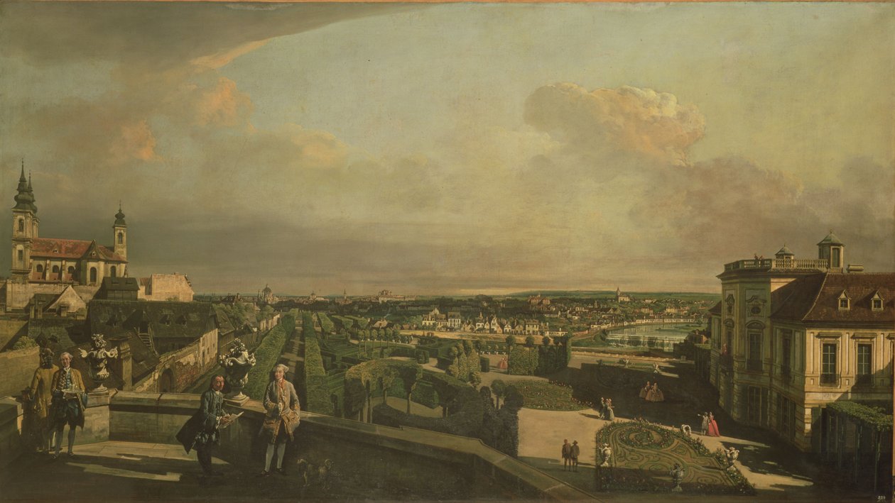 El Palacio y Jardín Kaunitz, Viena, 1759-60 de Bernardo Bellotto