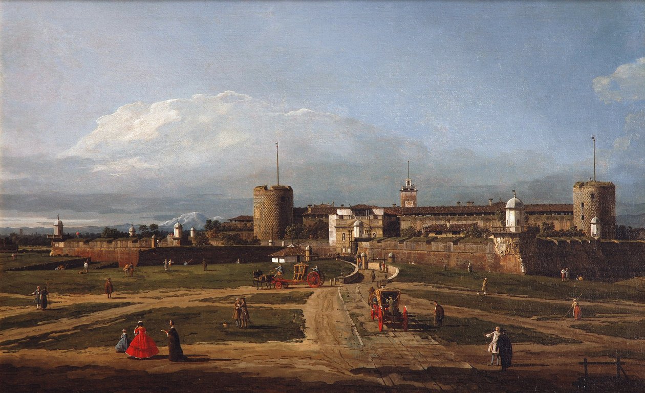 El Castello Sforzesco en Milán, c.1744 de Bernardo Bellotto