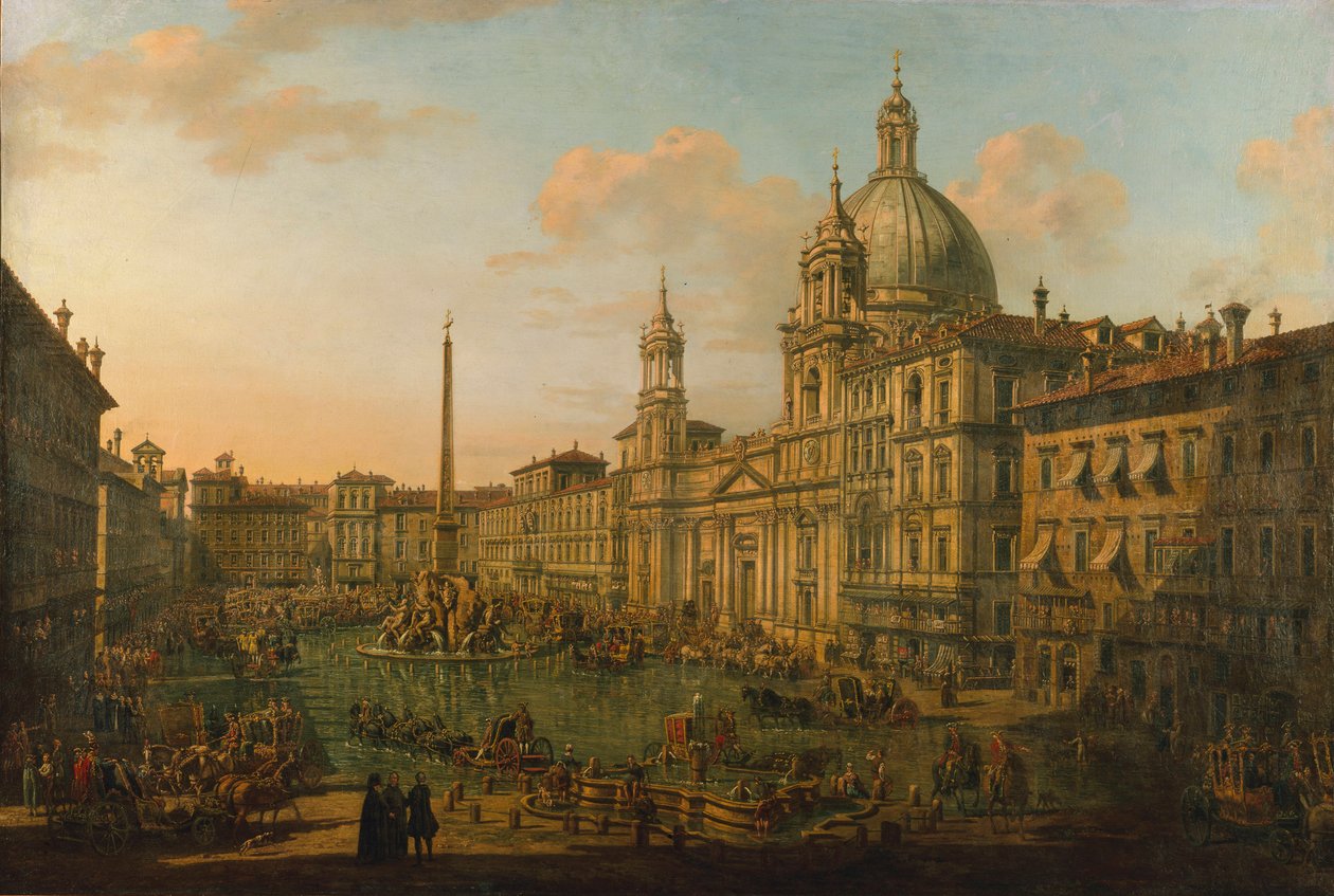 La Piazza Navona en Roma de Bernardo Bellotto