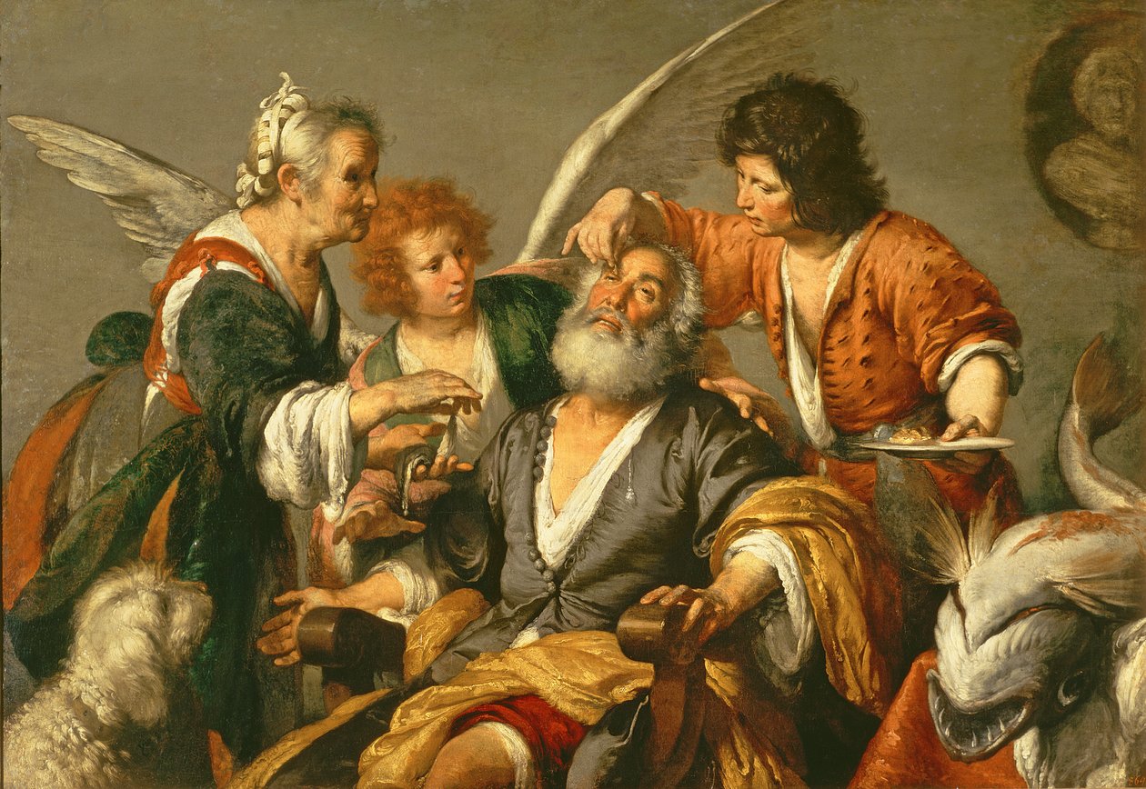 La curación de Tobit, principios de 1630 de Bernardo Strozzi