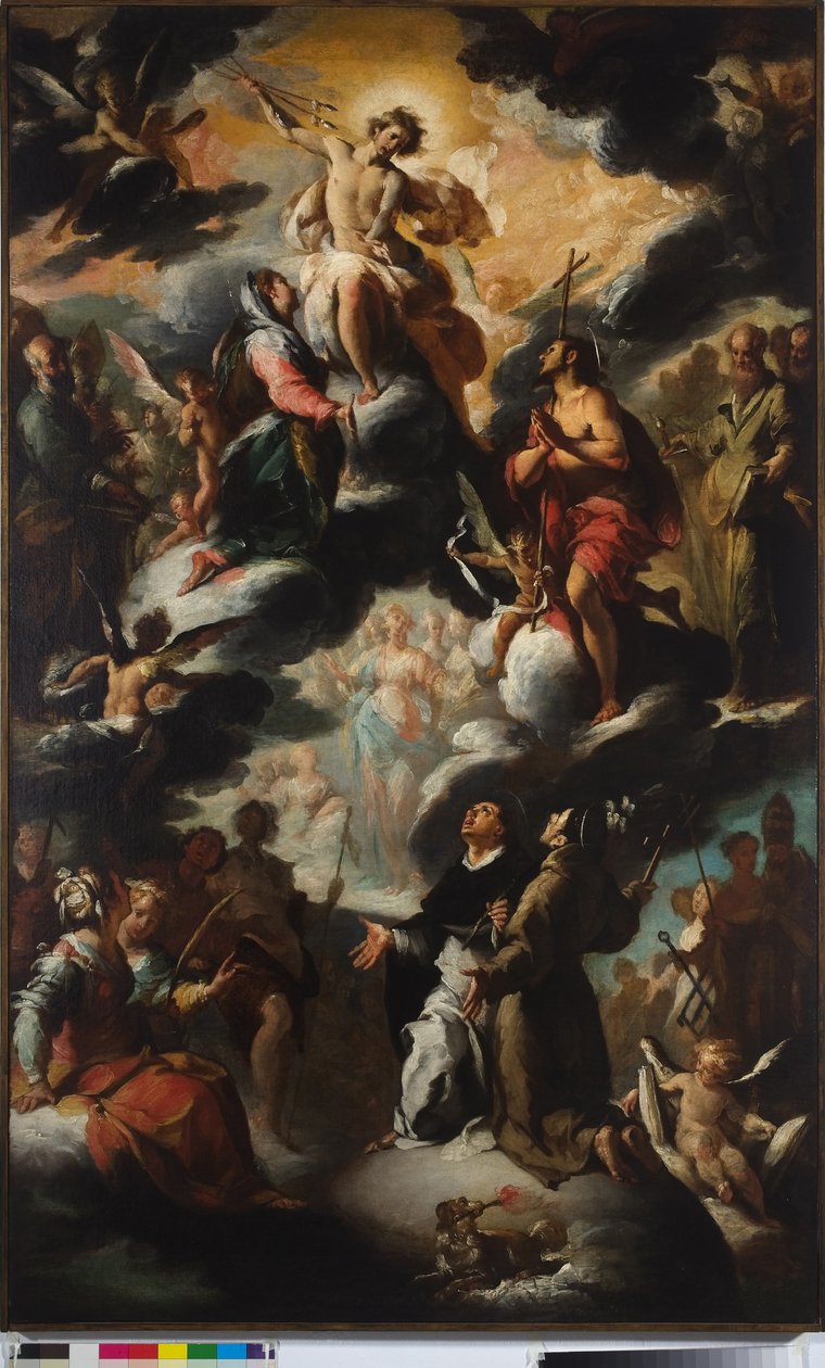 La visión de Santo Domingo (Cielo) de Bernardo Strozzi