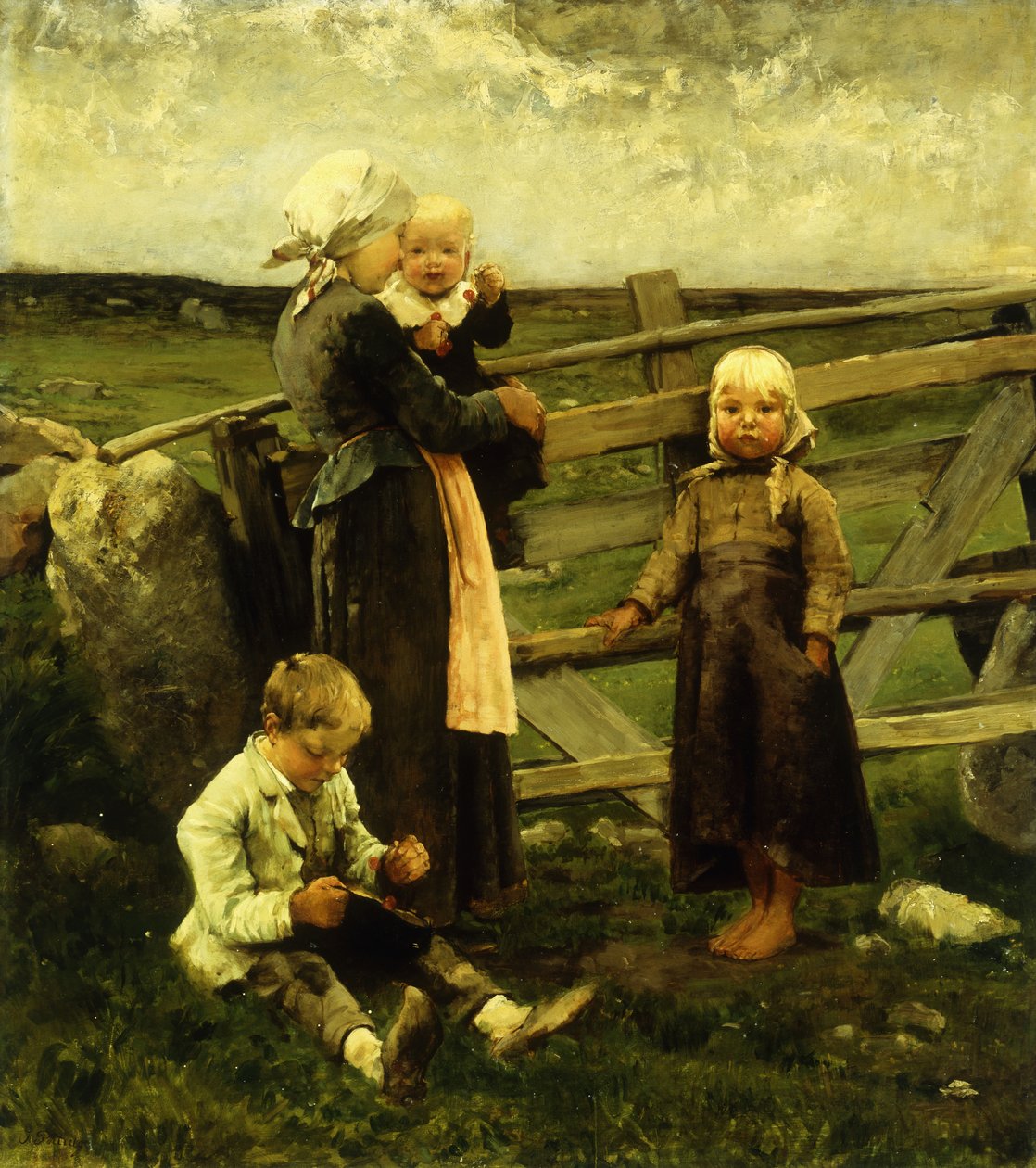 Niños con cerezas de Bernardus Johannes Blommers or Bloomers