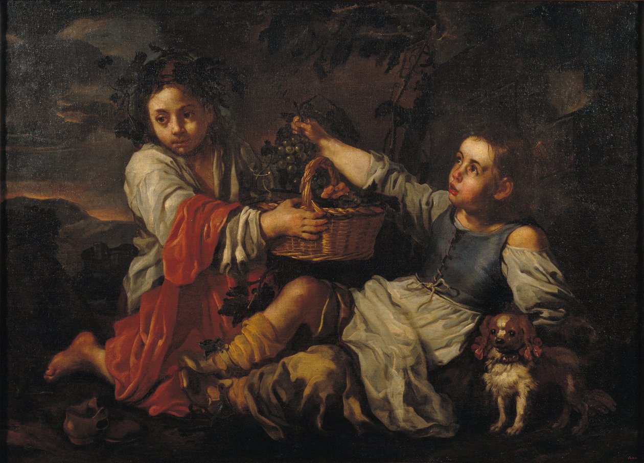 Niños con uvas de Bernhard Keil